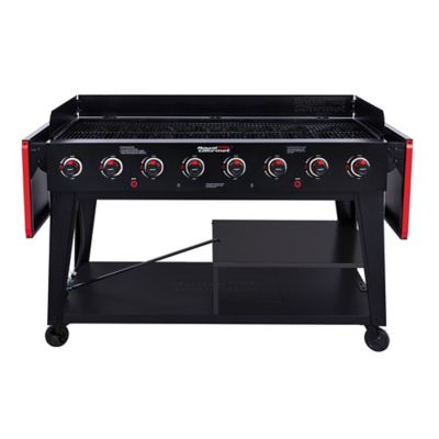 Royal Gourmet 8-Burner Propane Gas Grill, 104,000 BTU, Double-Layer Bottom Shelf & Independently Controlled Dual Systems