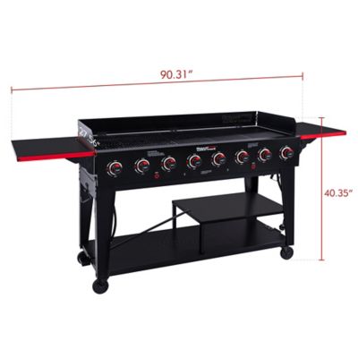 Image showing 6 th Royal Gourmet 8-Burner Propane Gas Grill with Double-Layer Bottom Shelf and Independently Controlled Dual Systems, Black