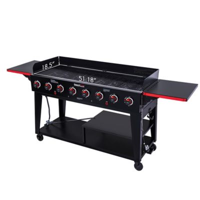 Image showing 7 th Royal Gourmet 8-Burner Propane Gas Grill with Double-Layer Bottom Shelf and Independently Controlled Dual Systems, Black