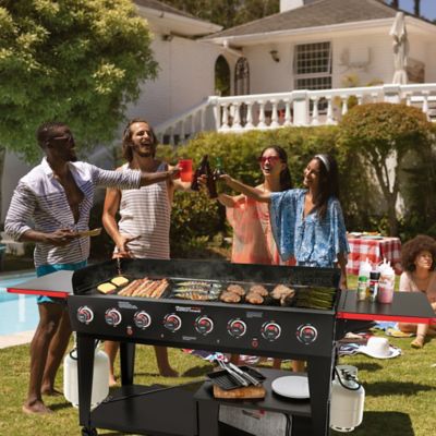 Image showing 9 th Royal Gourmet 8-Burner Propane Gas Grill with Double-Layer Bottom Shelf and Independently Controlled Dual Systems, Black