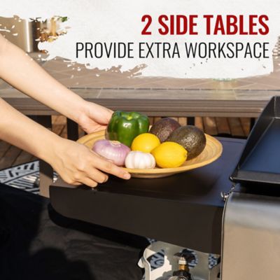 Image showing  4-Burner Portable Propane Gas Flat Top Grill and Griddle with Folding Legs, 610 sq. in., Black, GD403