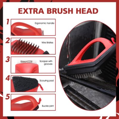Image showing  Grill Cleaning Brush Set, 18 in. BBQ Wire Bristle Brush and Scraper with Extra Replacement Head for Grills, TB1806