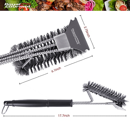 Royal Gourmet Grill Cleaning Brush and Scraper, Wire Bristles Stainless  Steel Brush for Gas or Charcoal Grills, TB1707 at Tractor Supply Co.
