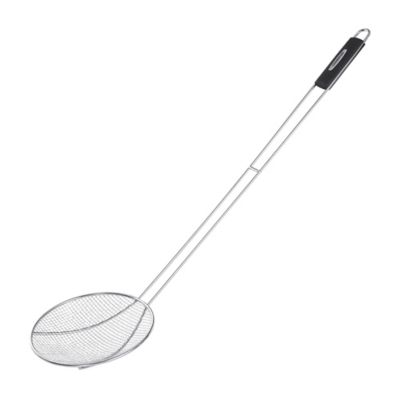 Creole Feast 36 in. Stainless Steel Strainer, Wire Skimmer and Mesh Scoop, Crawfish Long Ladle Accessories, SKM3602