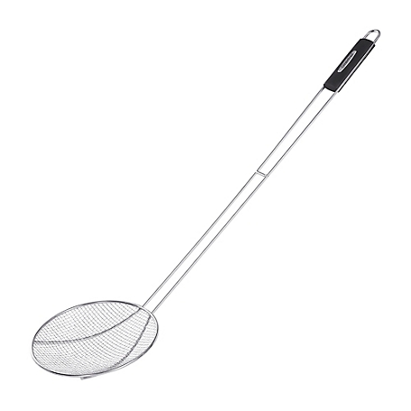 Creole Feast 36 in. Stainless Steel Strainer, Wire Skimmer and Mesh Scoop,  Crawfish Long Ladle Accessories, SKM3602 at Tractor Supply Co.