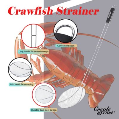 Image showing  36 in. Stainless Steel Strainer, Wire Skimmer and Mesh Scoop, Crawfish Long Ladle Accessories