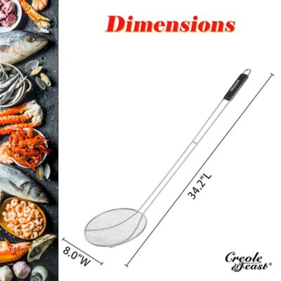 Image showing  36 in. Stainless Steel Strainer, Wire Skimmer and Mesh Scoop, Crawfish Long Ladle Accessories