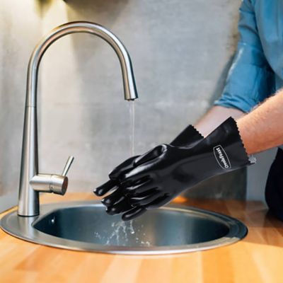 Image showing 9 th Creole Feast Unisex Adult High Heat-Resistant Waterproof Heavy-Duty Insulated Grill Gloves, 1-Pair