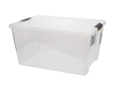 Tough Box 27GBLKYW 27 Gallon Storage Tote Polypropylene with Yellow Lid