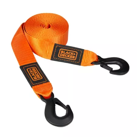 Black & Decker 2 in x 20 feet Lightweight tow strap with clip end 9 000 lbs Breaking strength Recovery Straps & Ropes