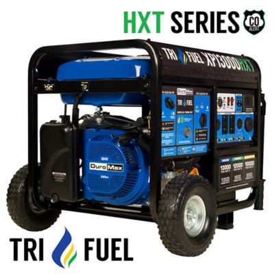 DuroMax 10,500-Watt Tri Fuel 500cc Portable Generator with CO Alert Even running on natural gas, this unit produces more power than my Generac running on gasoline
