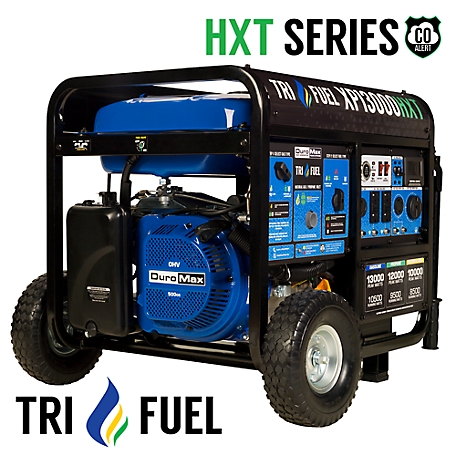 DuroMax 10,500-Watt Tri Fuel 500cc Portable Generator with CO Alert