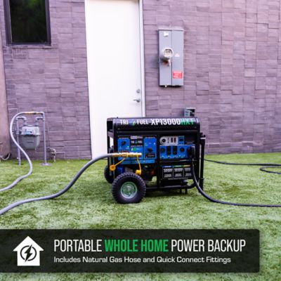 Image showing  13,000/10,500-Watt Tri-Fuel Portable Generator, 500cc, CO Alert