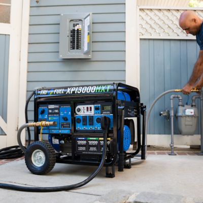 Image showing 6 th DuroMax 13,000/10,500-Watt Tri-Fuel Portable Generator, 500cc, CO Alert