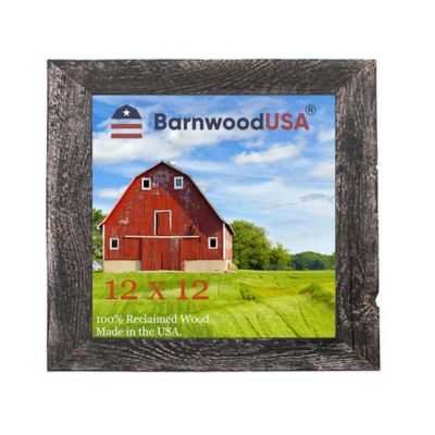 Barnwood USA 12 in. x 12 in. Rustic Farmhouse Standard Series Reclaimed Wood Picture Frame, Smoky Black