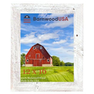 Barnwood USA 12 in. x 16 in. Rustic Farmhouse Standard Series Reclaimed Wood Picture Frame, White Wash