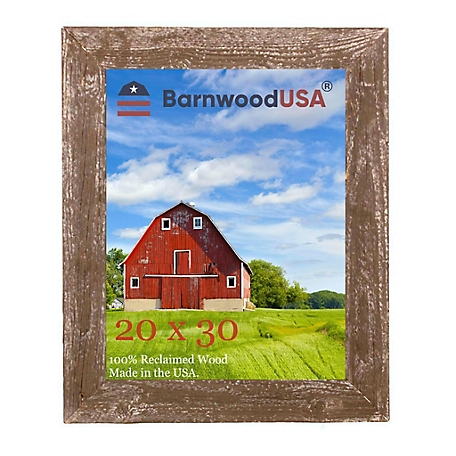Barnwood USA 20 in. x 30 in. Rustic Farmhouse Standard Series Reclaimed Wood Picture Frame, Espresso