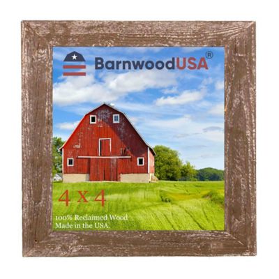 Barnwood USA 4 in. x 4 in. Rustic Farmhouse Standard Series Reclaimed Wood Picture Frame, Espresso