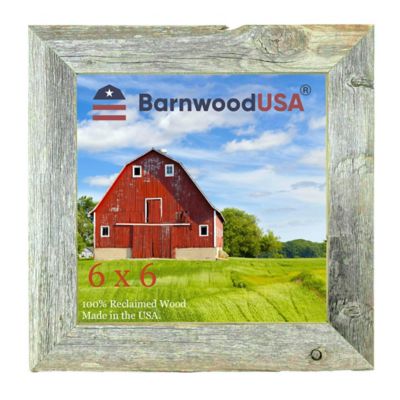 Barnwood USA 6 in. x 6 in. Rustic Farmhouse Standard Series Reclaimed Wood Picture Frame, Weathered Gray