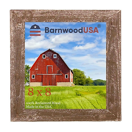 Barnwood USA 8 in. x 8 in. Rustic Farmhouse Standard Series Reclaimed Wood Picture Frame, Espresso