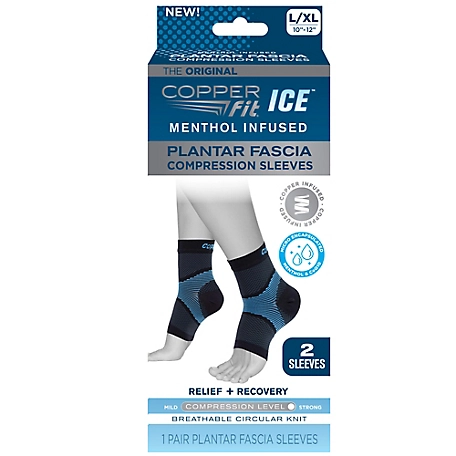 Copper Fit Ice Plantar Fascia Ankle Sleeve, L/XL