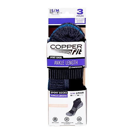 Copper Fit Unisex Ankle Sports Socks