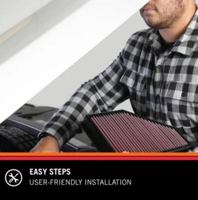 Image showing 7 th K&N Premium High Performance Replacement Engine Air Filter, Washable, 33-2304