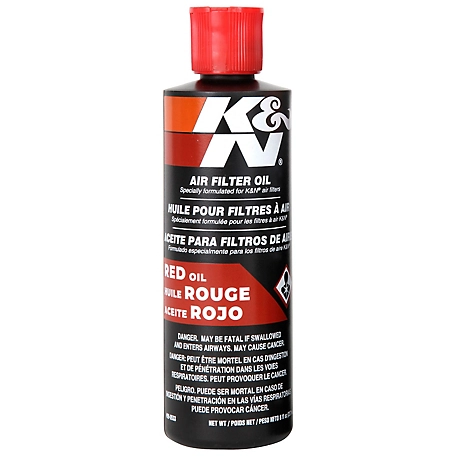 K&N Air Filter Oil, Restore Engine Air Filter Performance and Efficiency, 8 oz. Squeeze Bottle