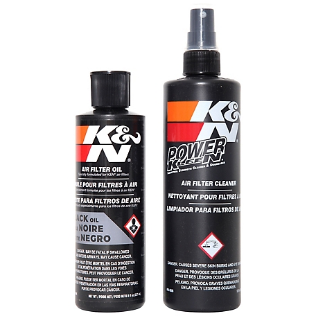 K&N Squeeze Bottle Filter Cleaner and Black Oil Air Filter Cleaning Kit, Restores Engine Air Filter