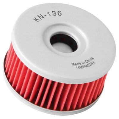 K&N Premium High Performance Motorcycle Oil Filter, Designed to be used with Synthetic or Conventional Oils, KN-136