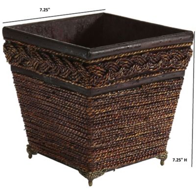 Image showing  6.6 qt. Lacquered Coiled Rope Decorative Planter