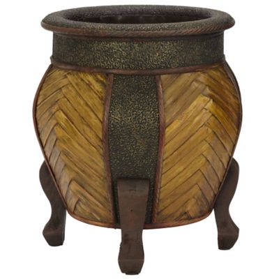 Image showing  Decorative Rounded Wood Planters, 2 pc.