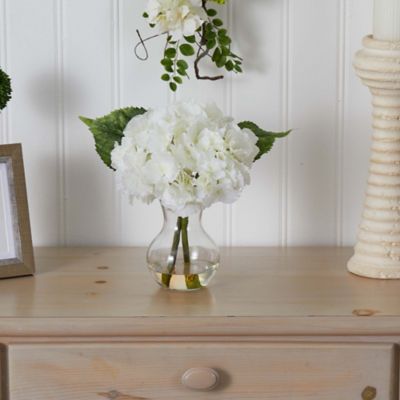 Image showing  13 in. Faux Blooming Hydrangeas in Vase
