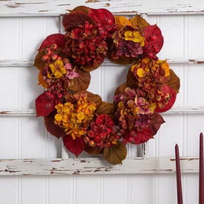 Image showing  24 in. Artificial Fall Hydrangea Wreath