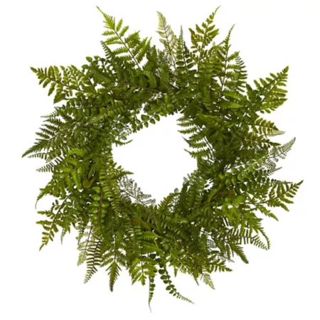 Nearly Natural 24" Artificial Mixed Fern Wreath Artificial Plants & Flowers