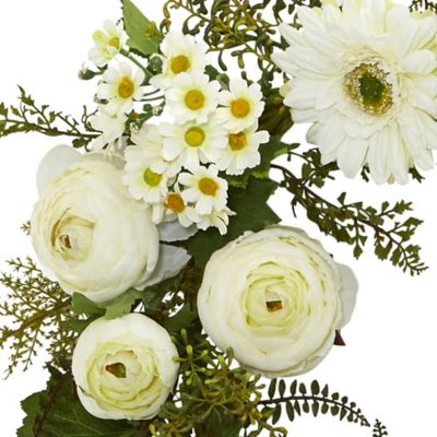 Image showing  24 in. Artificial Mixed Daisies and Ranunculus Wreath