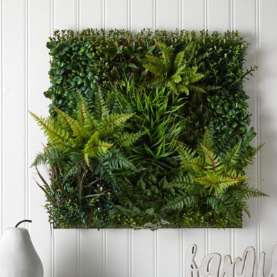 Image showing  Indoor/Outdoor UV-Resistant Artificial Living Plant Wall, 29 in. x 29 in.