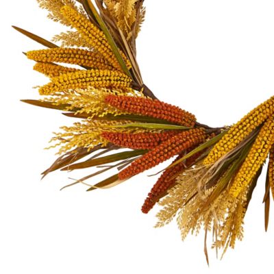 Image showing  25 in. Sorghum Harvest Artificial Wreath