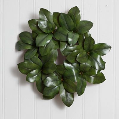 Image showing  22 in. Artificial Magnolia Leaf Wreath