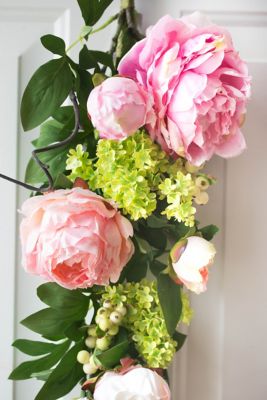Image showing  24 in. Artificial Mixed Peony and Hydrangea Teardrop