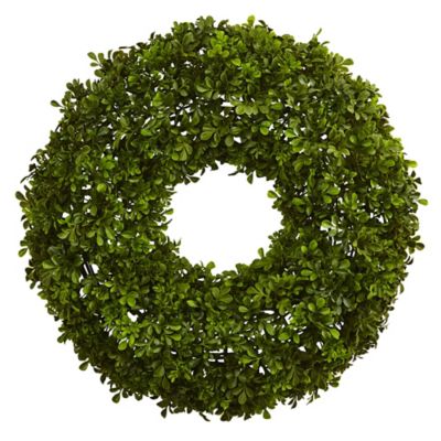 Nearly Natural 22 in. Boxwood Faux Wreath