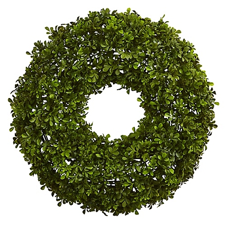 Nearly Natural 22 in. Boxwood Faux Wreath