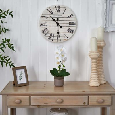 Image showing  19 in. Faux Phalaenopsis Orchid Arrangement in Ceramic Pot