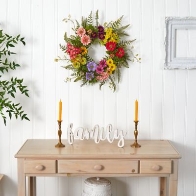 Image showing  22 in. Faux Mixed Flower Wreath
