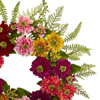 Image showing  20 in. Artificial Mixed Flower Wreath