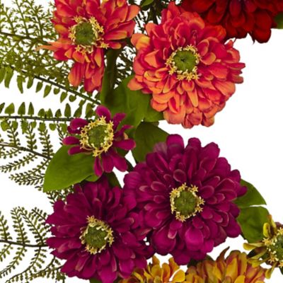 Image showing  20 in. Artificial Mixed Flower Wreath