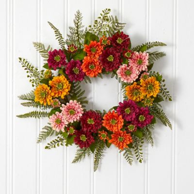 Image showing  20 in. Artificial Mixed Flower Wreath
