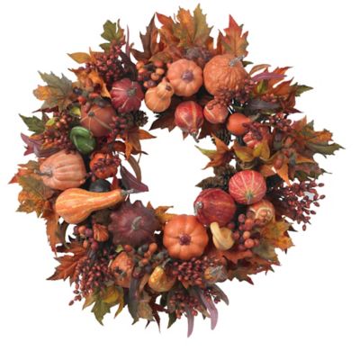 Image showing  28 in. Harvest Faux Wreath