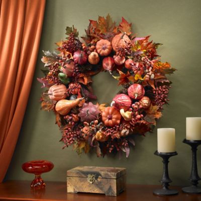 Image showing  28 in. Harvest Faux Wreath