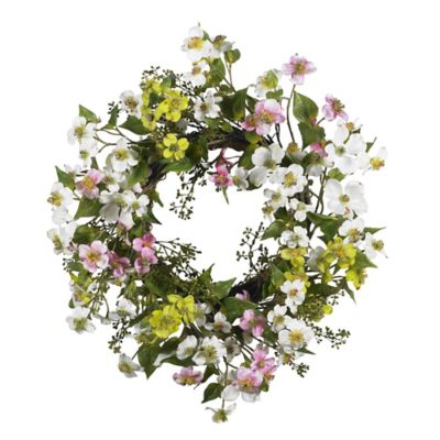 Nearly Natural 20 in. Dogwood Artificial Wreath